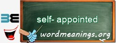 WordMeaning blackboard for self-appointed